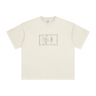 260GSM Unisex Heavyweight Re-Washed Distressed Crew Neck T-shirt Apricot Grey