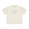 260GSM Unisex Heavyweight Re-Washed Distressed Crew Neck T-shirt Apricot Grey