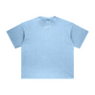 260GSM Unisex Heavyweight Re-Washed Distressed Crew Neck T-shirt Sky Blue
